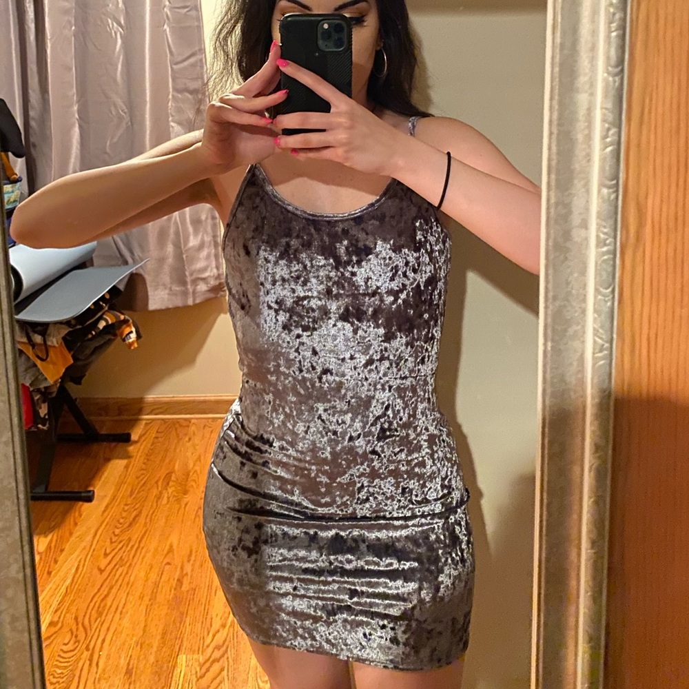 Velvet Blue grey dress